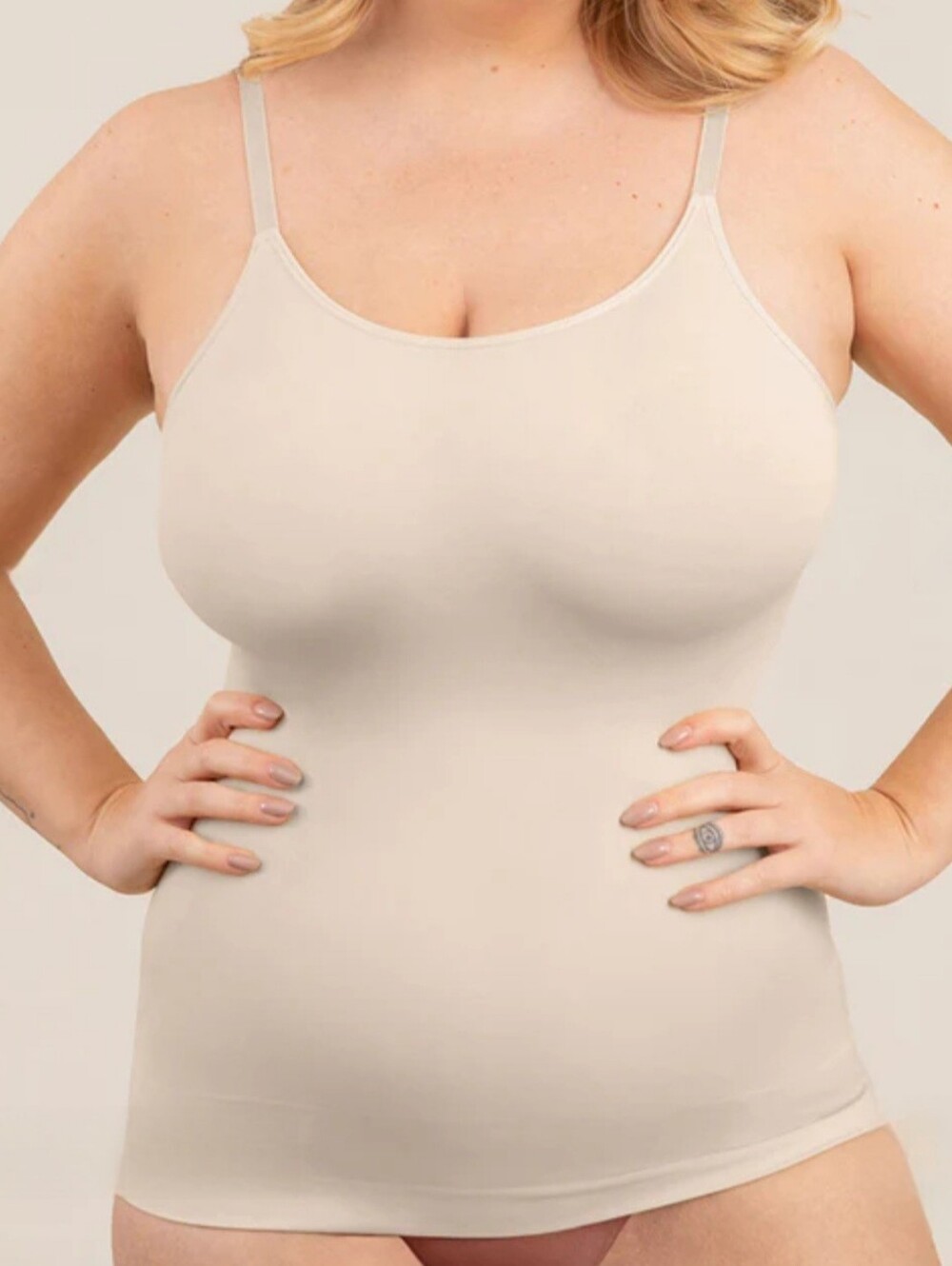 Shapermint Essentials Scoop Neck Cami Size XL NWT in Beige Color